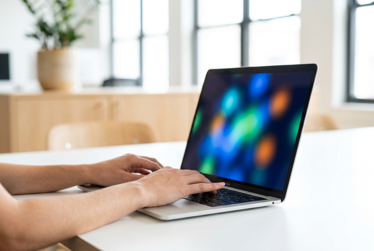 Hände am Laptop mit Diagrammen zum Tarifvergleich